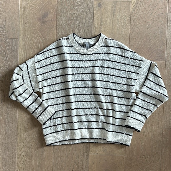 Autumn Cashmere Cotton Oversize Texture Striped Sweater - Picture 9 of 10